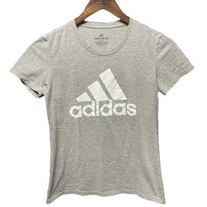 basic gray and white Adidas chest logo short sleeve crewneck casual T-shirt